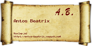 Antos Beatrix névjegykártya